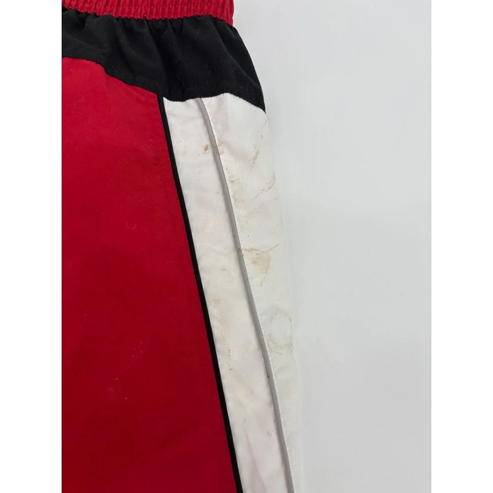 Nike Swim Trunks Mens Medium Red White Black Colorblock Mesh Lined Board Shorts